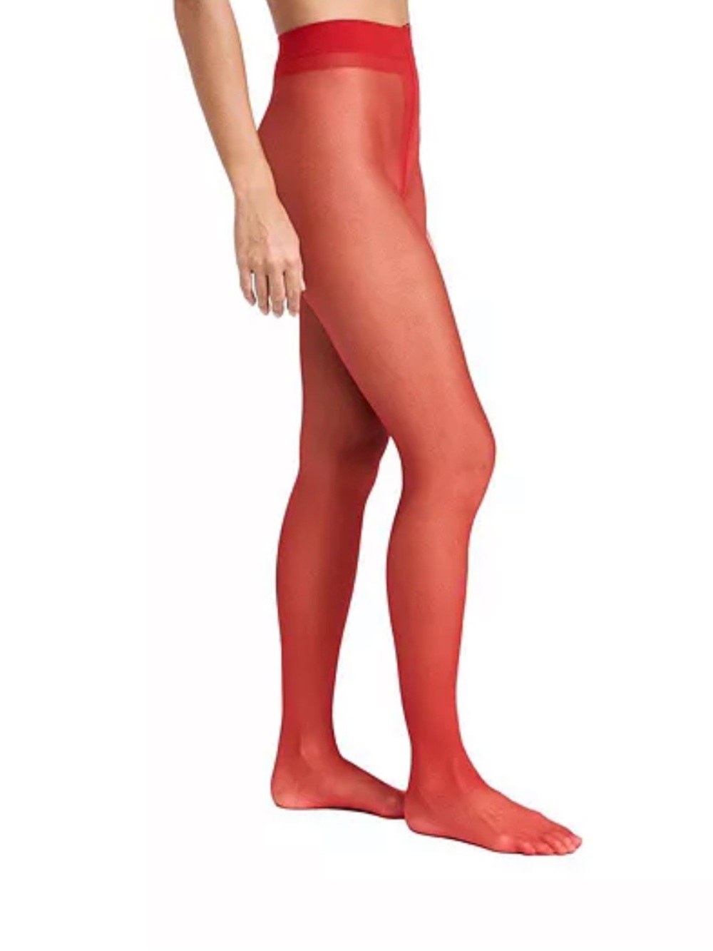 Sheer Red Tights by Stems Luxury for Legs size Medium